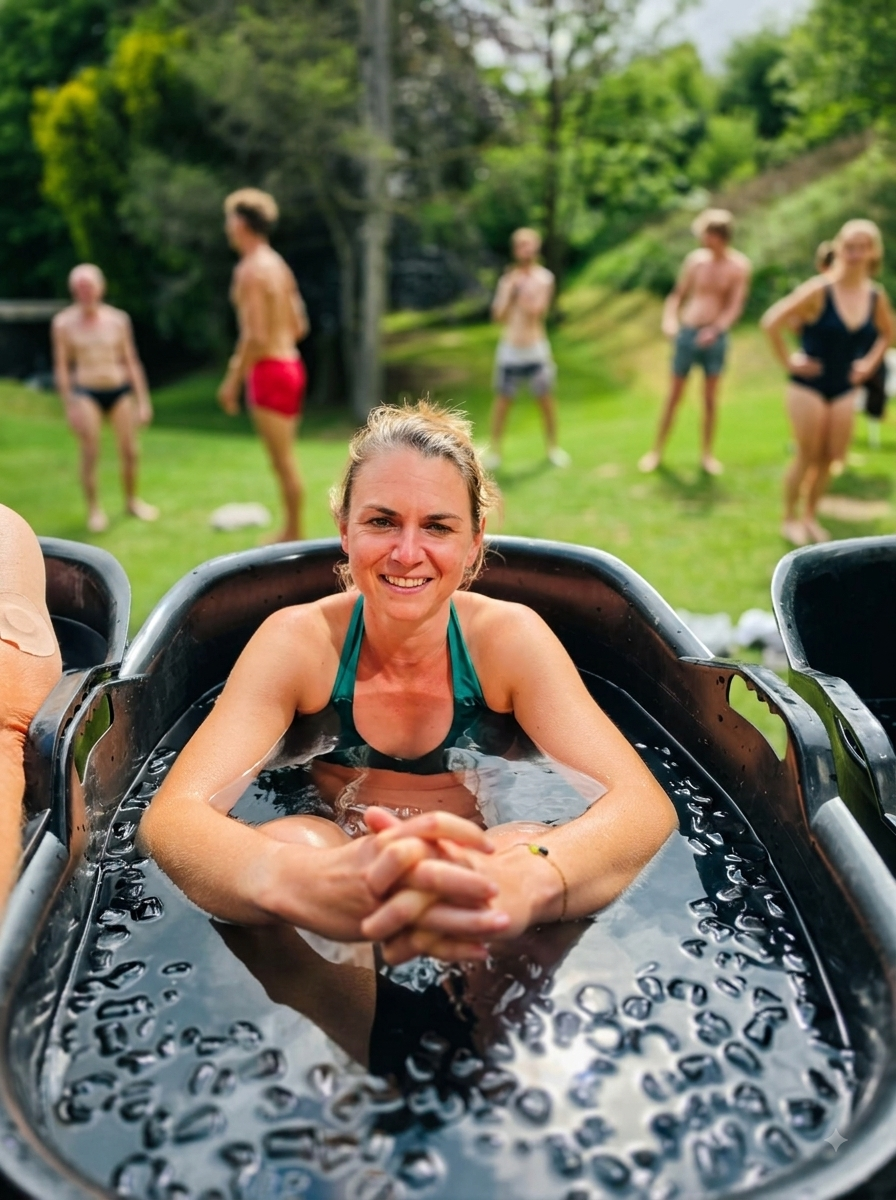Femke in ijsbad